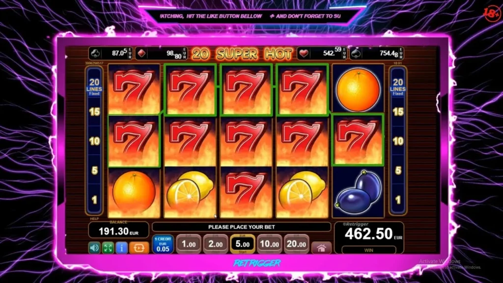 20 Super Hot большой выигрыш